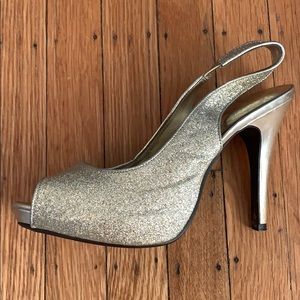 Gold heels! Worn once!